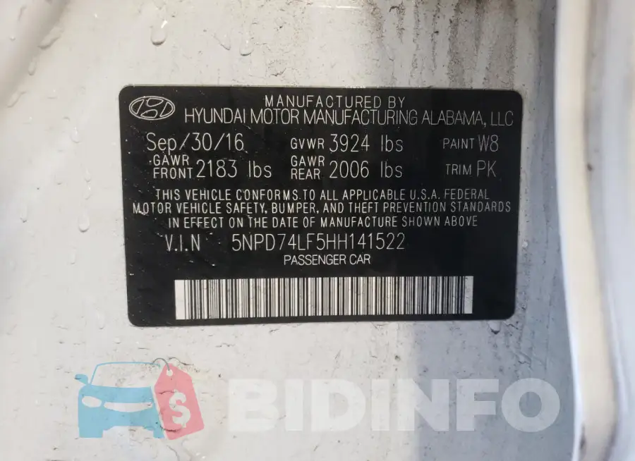 5NPD74LF5HH141522 Photo# 12