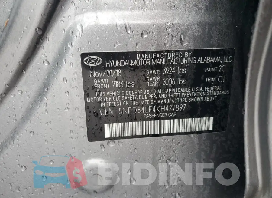 5NPD84LF4KH427897 Photo# 12