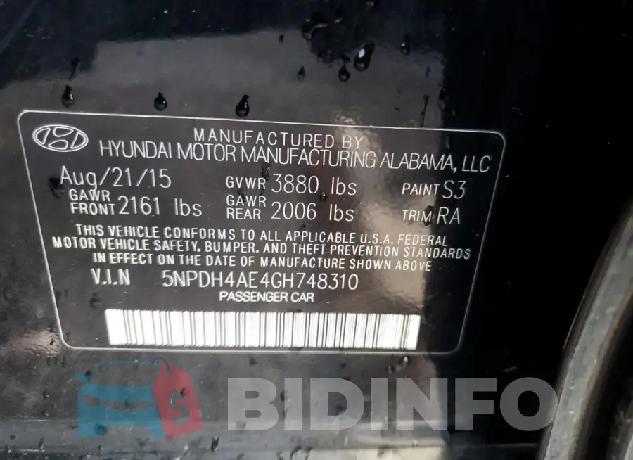 5NPDH4AE4GH748310 Photo# 12