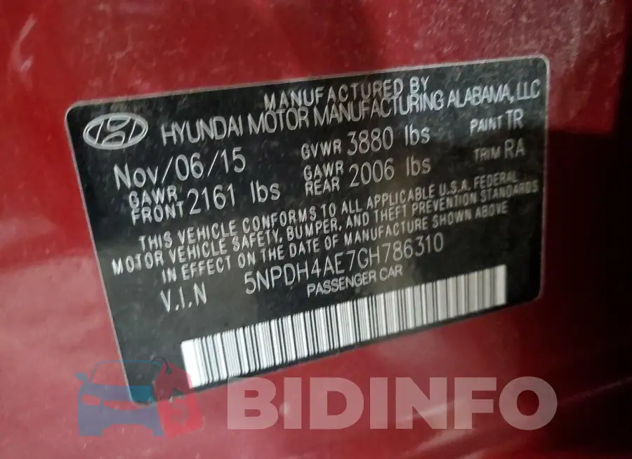 5NPDH4AE7GH786310 Photo# 12