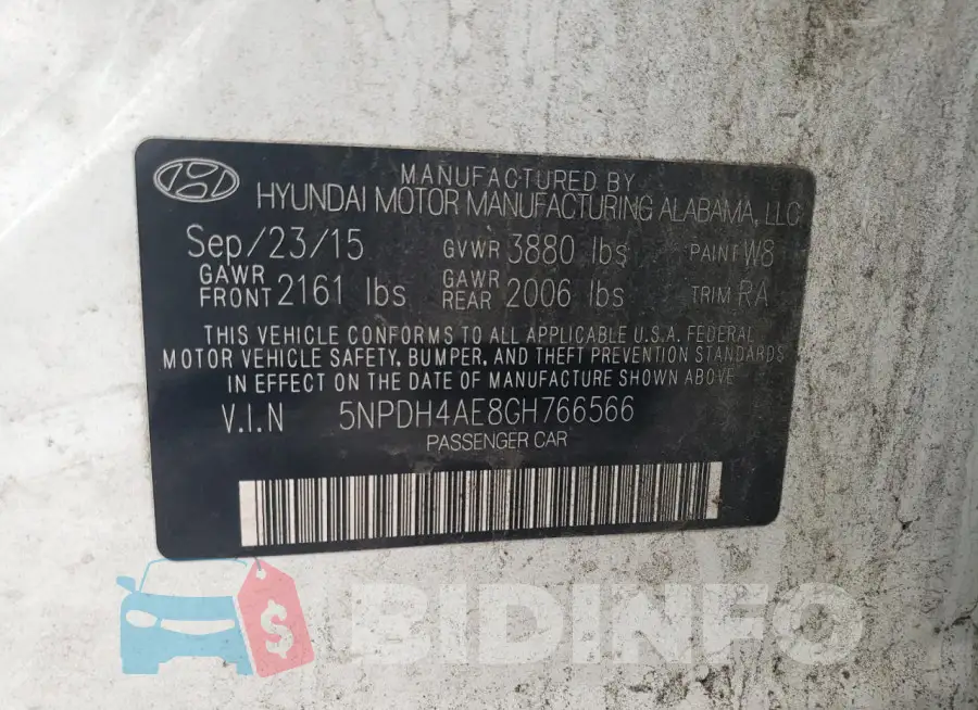 5NPDH4AE8GH766566 Photo# 12