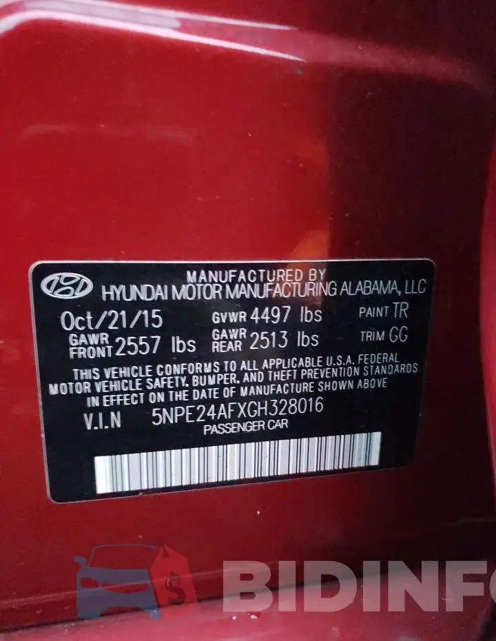 5NPE24AFXGH328016 Photo# 12