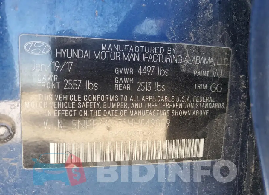 5NPE34AF2HH549009 Photo# 12