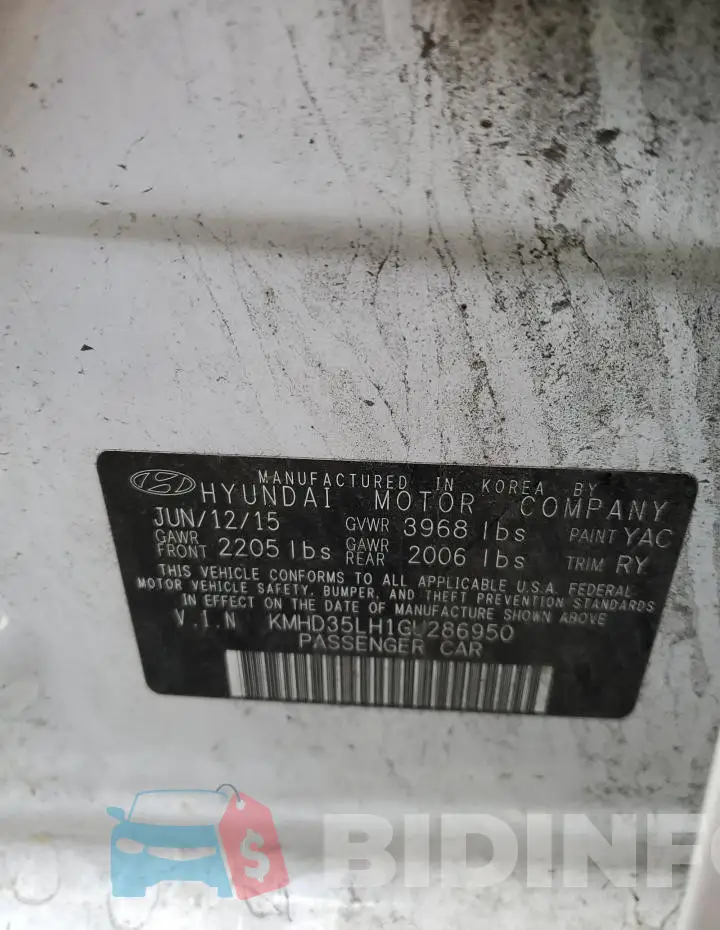 KMHD35LH1GU286950 Photo# 12