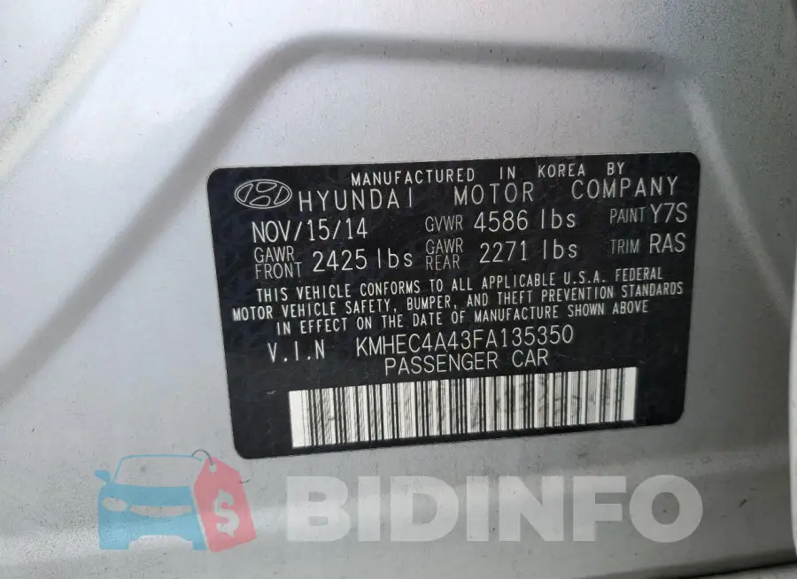 KMHEC4A43FA135350 Photo# 13