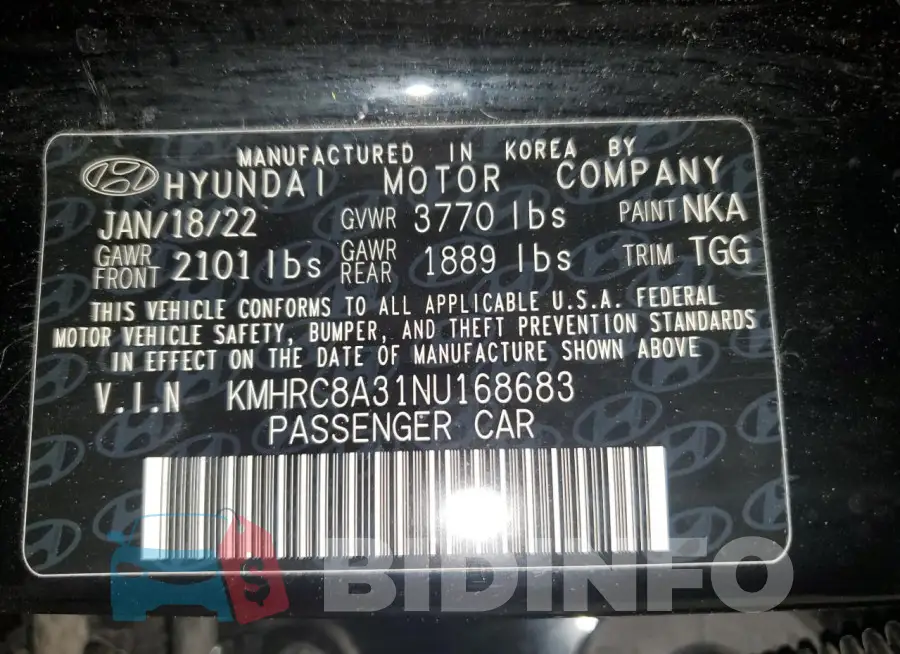 KMHRC8A31NU168683 Photo# 13