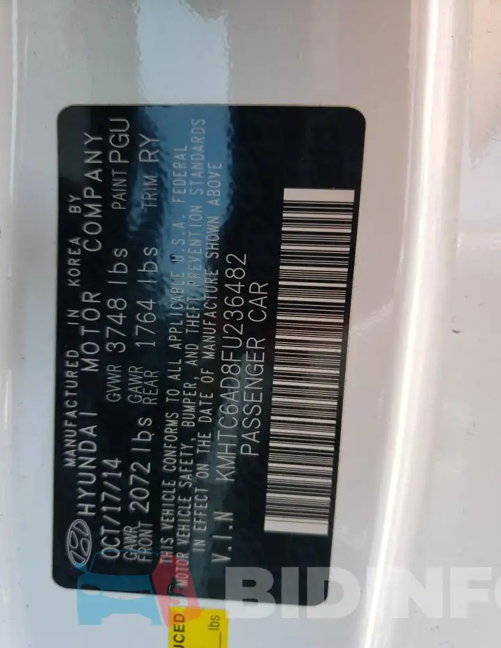 KMHTC6AD8FU236482 Photo# 12