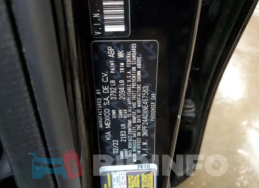 3KPF24ADXNE467583 Photo# 13