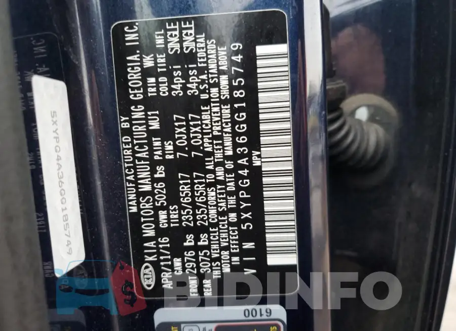 5XYPG4A36GG185749 Photo# 13