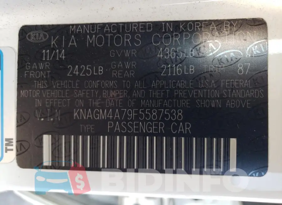 KNAGM4A79F5587538 Photo# 12