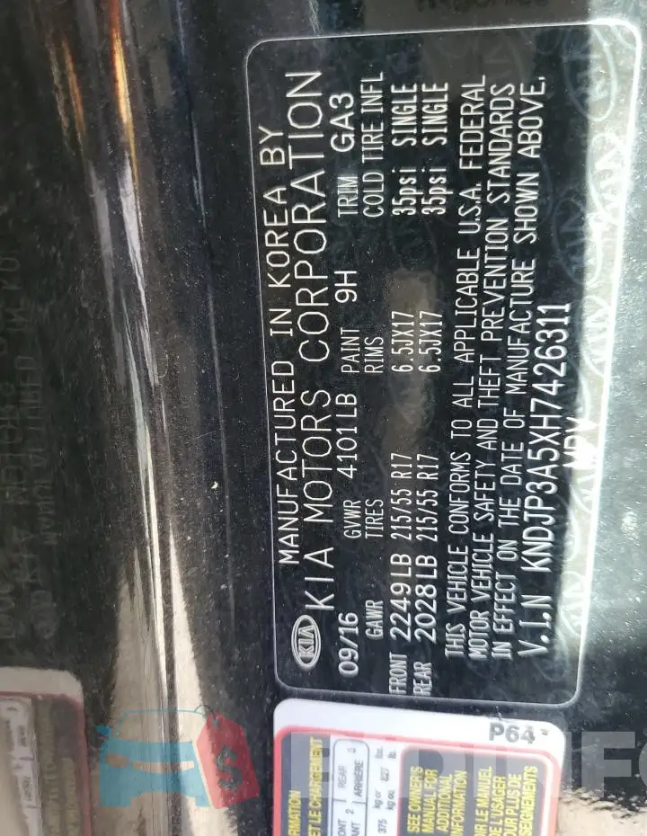 KNDJP3A5XH7426311 Photo# 12