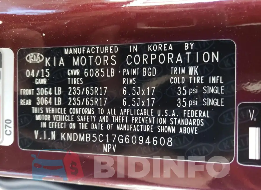 KNDMB5C17G6094608 Photo# 13