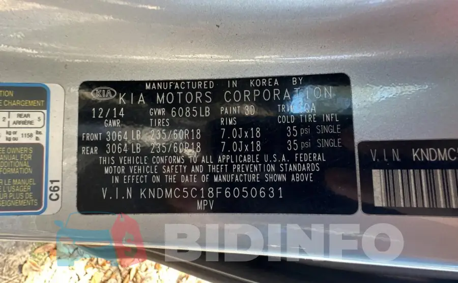 KNDMC5C18F6050631 Photo# 10