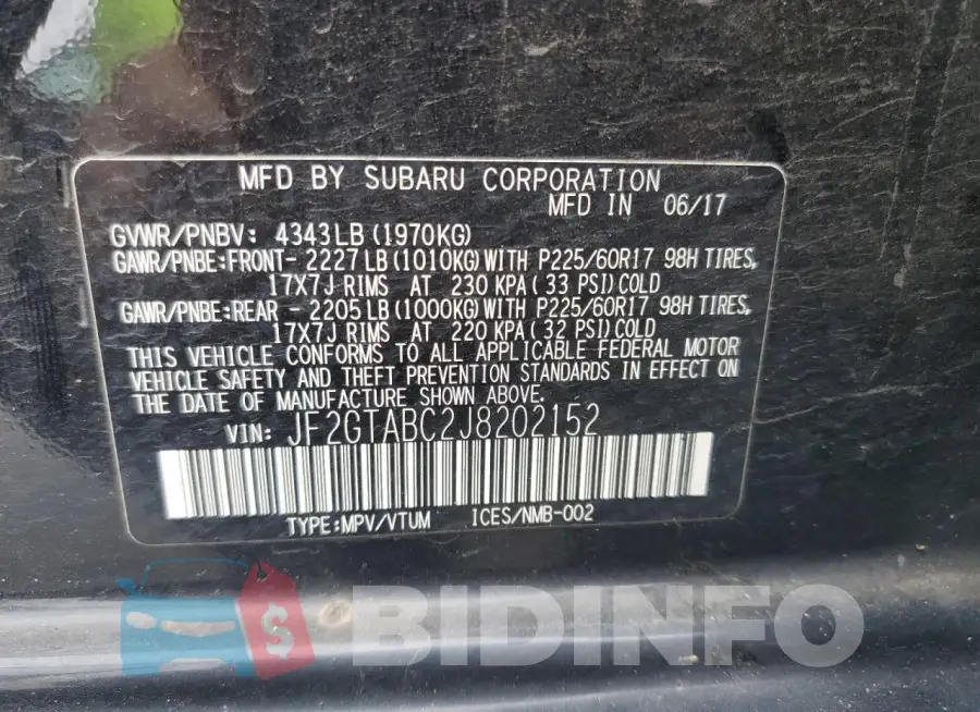 JF2GTABC2J8202152 Photo# 12