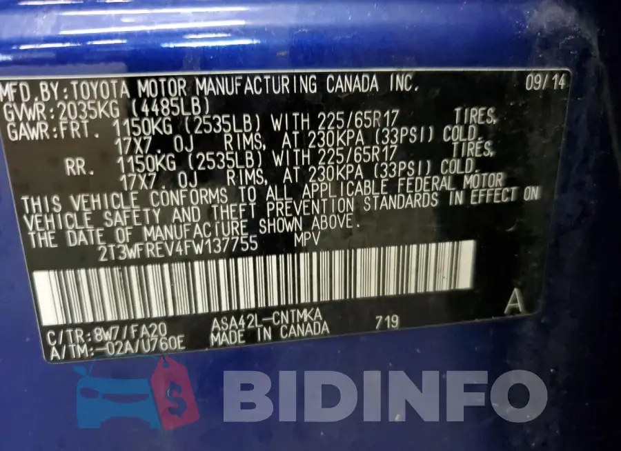 2T3WFREV4FW137755 Photo# 12