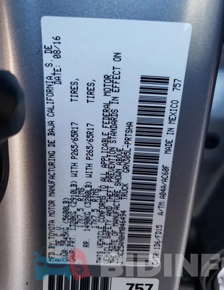 3TMCZ5AN0HM046494 Photo# 12