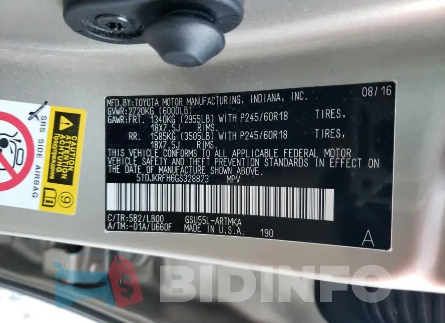 5TDJKRFH6GS328823 Photo# 13