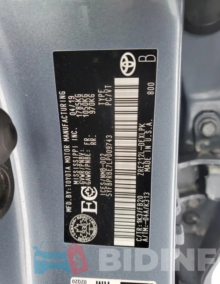 5YFBPRBE7LP009743 Photo# 12