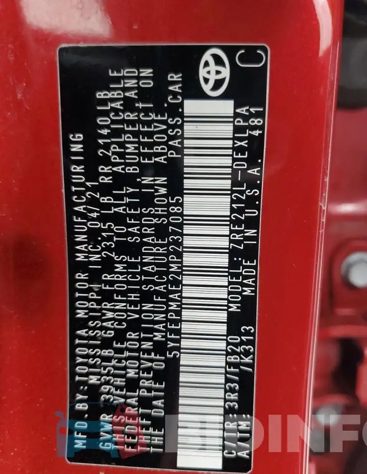 5YFEPMAE2MP237085 Photo# 13