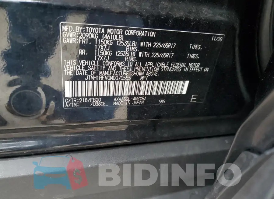 JTMH1RFV0MD070555 Photo# 13