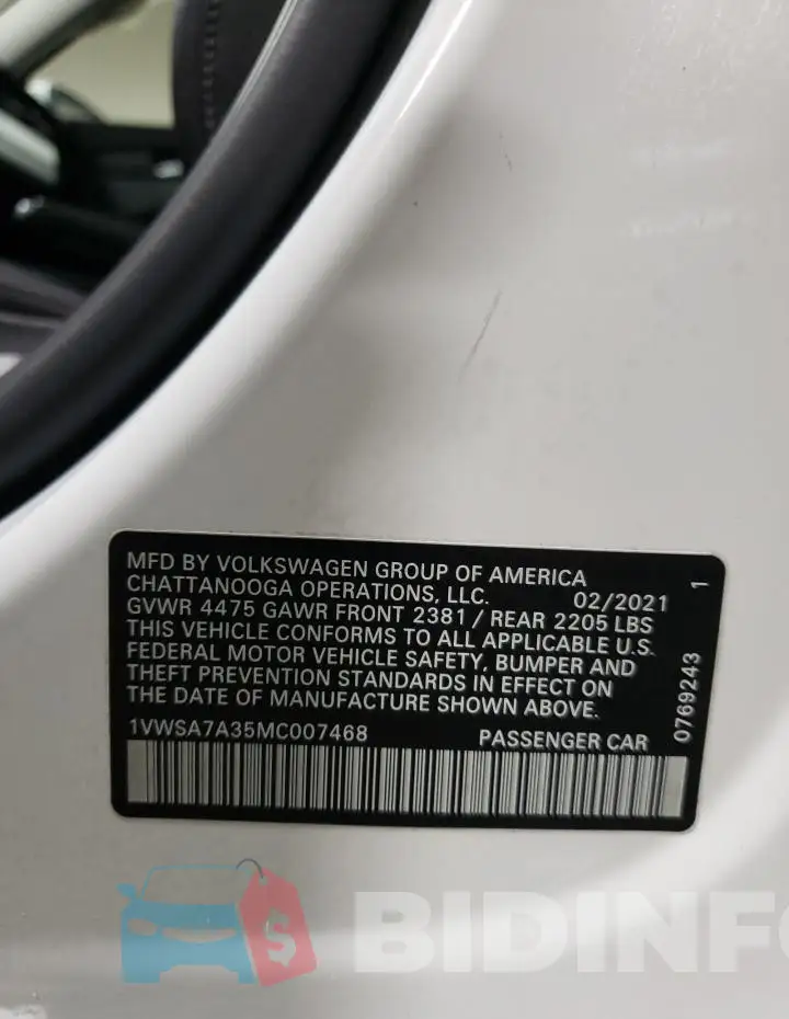 1VWSA7A35MC007468 Photo# 12