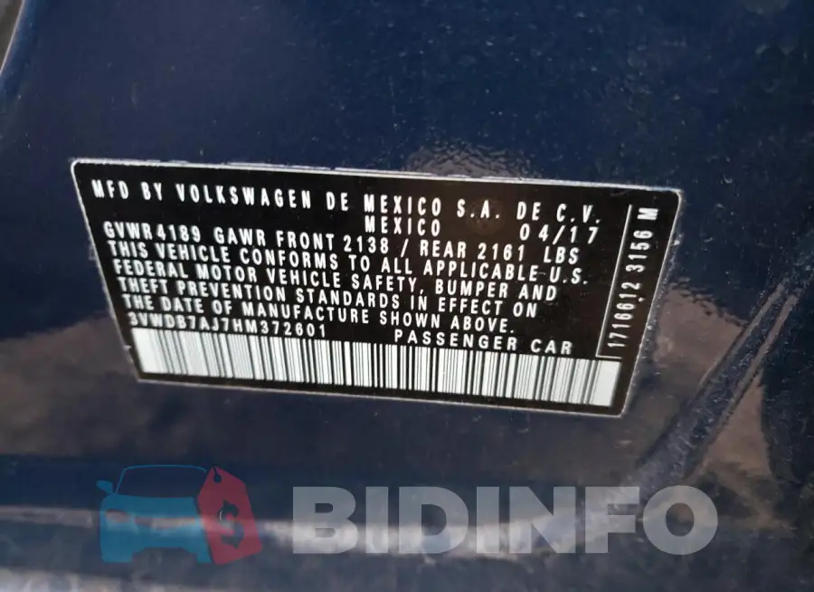 3VWDB7AJ7HM372601 Photo# 13