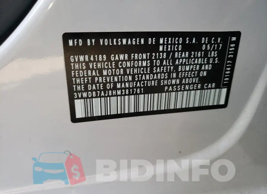 3VWDB7AJ8HM381761 Photo# 12