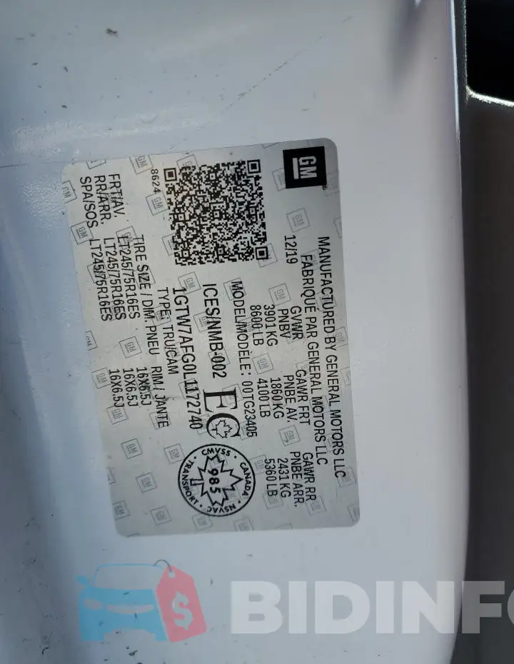 1GTW7AFG0L1172740 Photo# 14