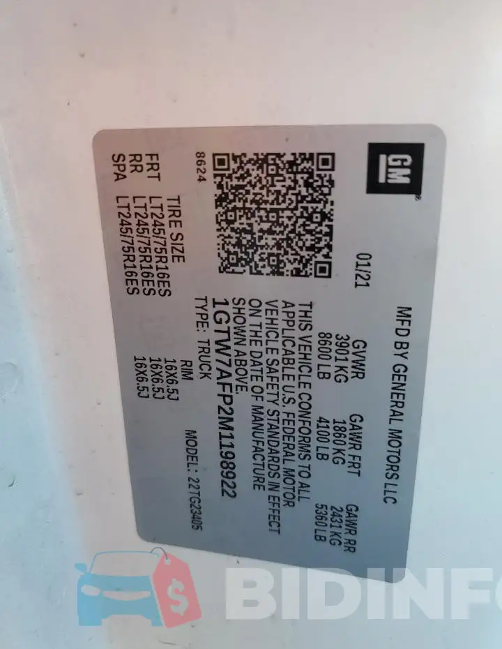1GTW7AFP2M1198922 Photo# 12