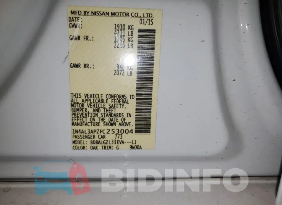 1N4AL3AP2FC253004 Photo# 12