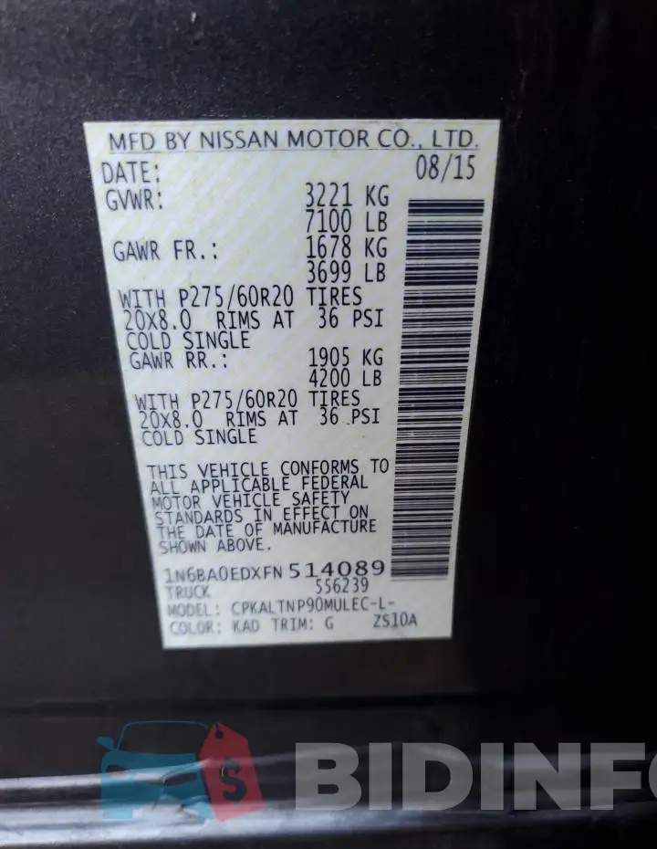 1N6BA0EDXFN514089 Photo# 12