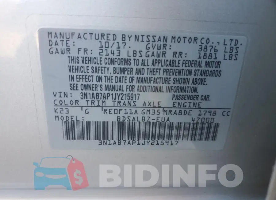 3N1AB7AP1JY215917 Photo# 12