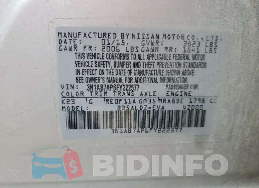3N1AB7AP6FY222577 Photo# 12