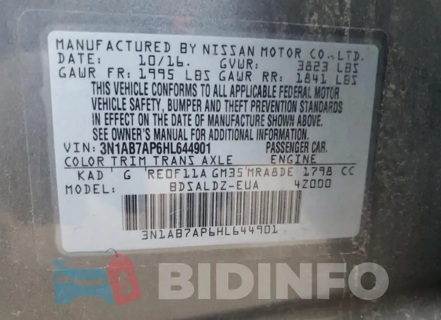 3N1AB7AP6HL644901 Photo# 13