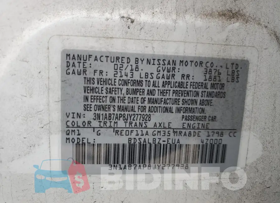 3N1AB7AP8JY277928 Photo# 12