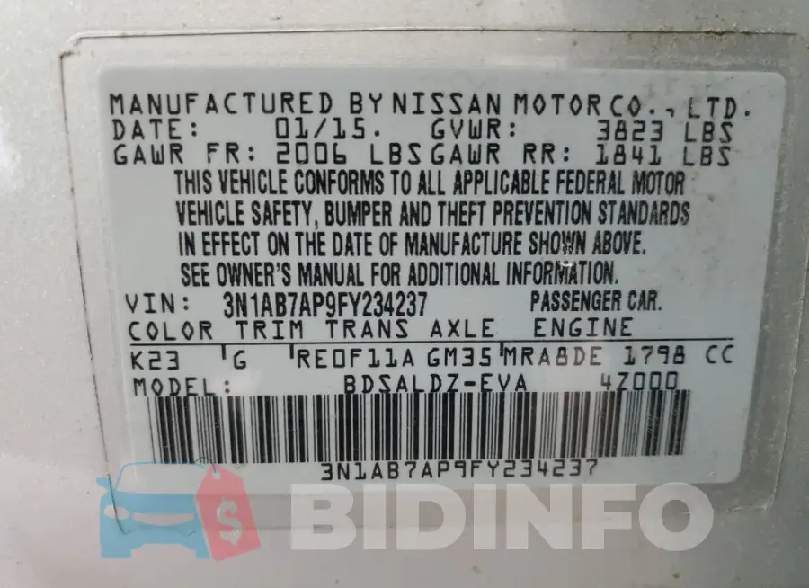 3N1AB7AP9FY234237 Photo# 12