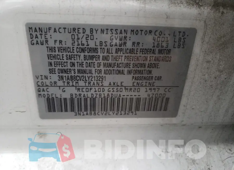 3N1AB8CV2LY213291 Photo# 12