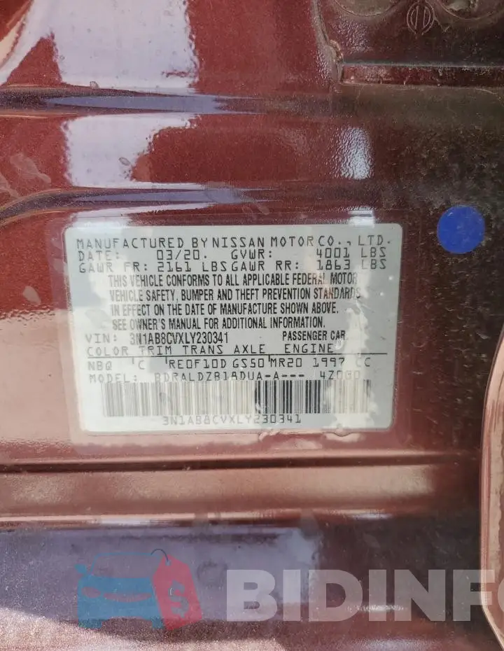 3N1AB8CVXLY230341 Photo# 12