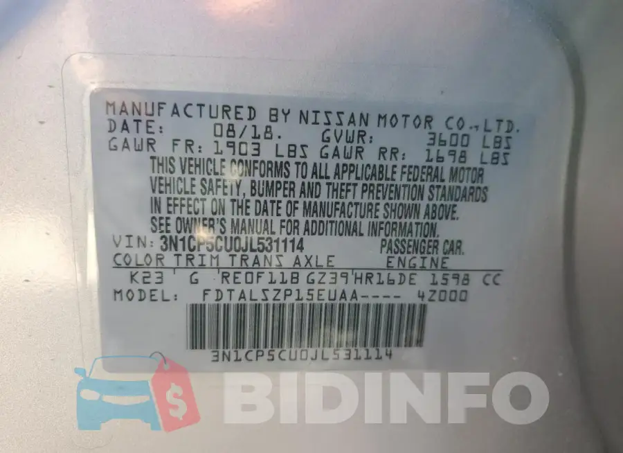 3N1CP5CU0JL531114 Photo# 13