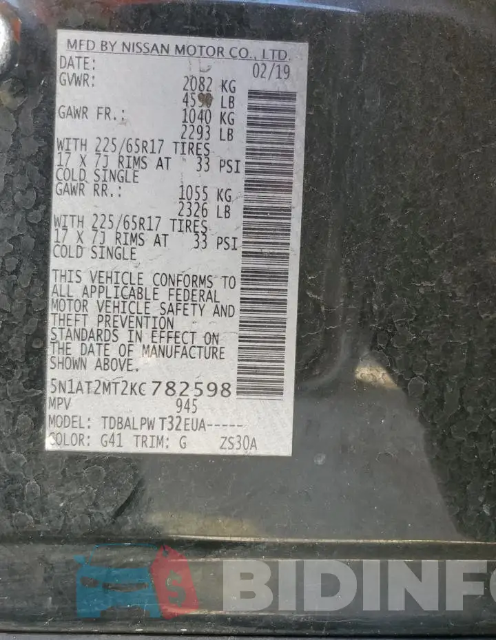 5N1AT2MT2KC782598 Photo# 13