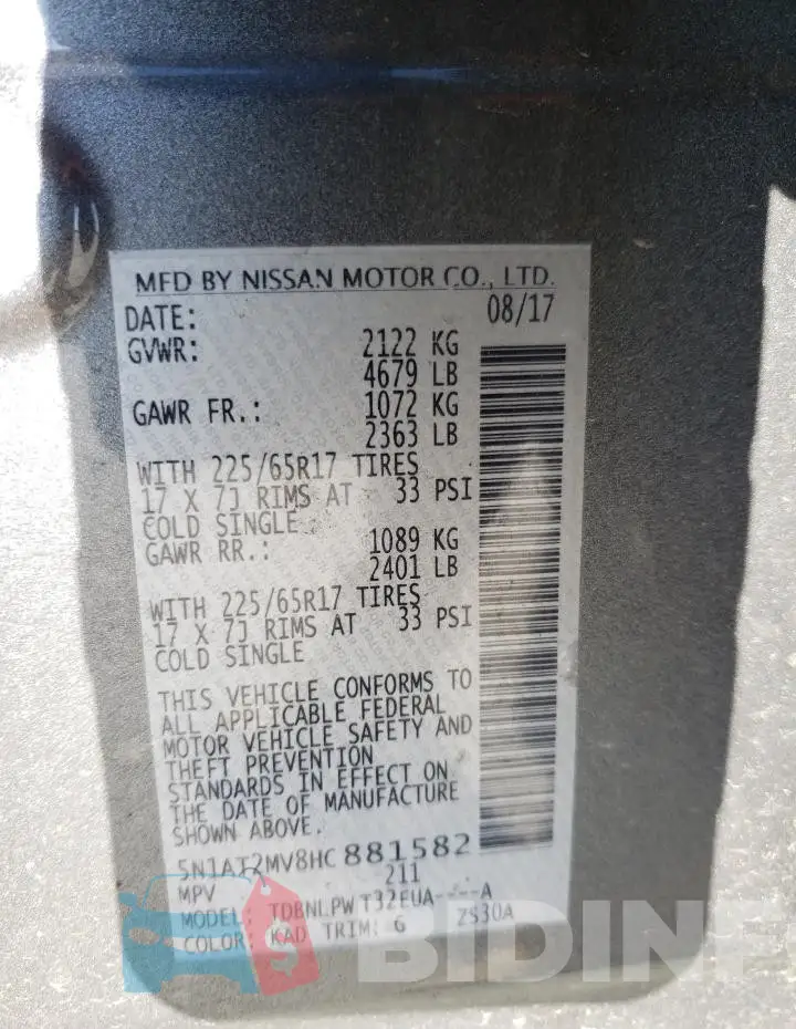 5N1AT2MV8HC881582 Photo# 13