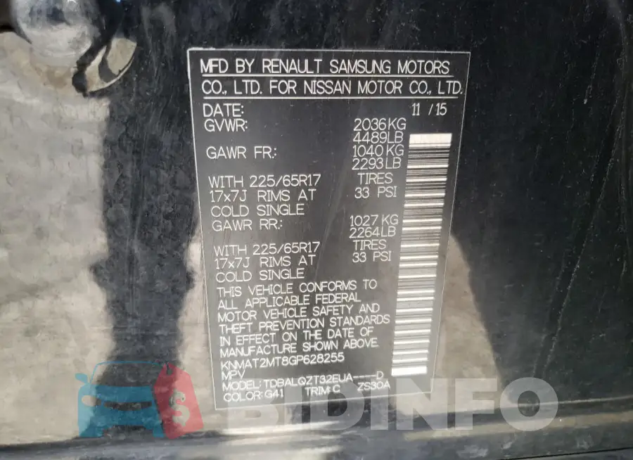 KNMAT2MT8GP628255 Photo# 14
