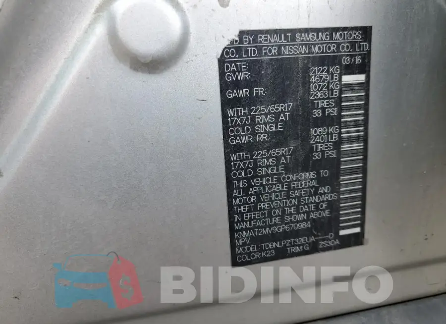 KNMAT2MV9GP670984 Photo# 12