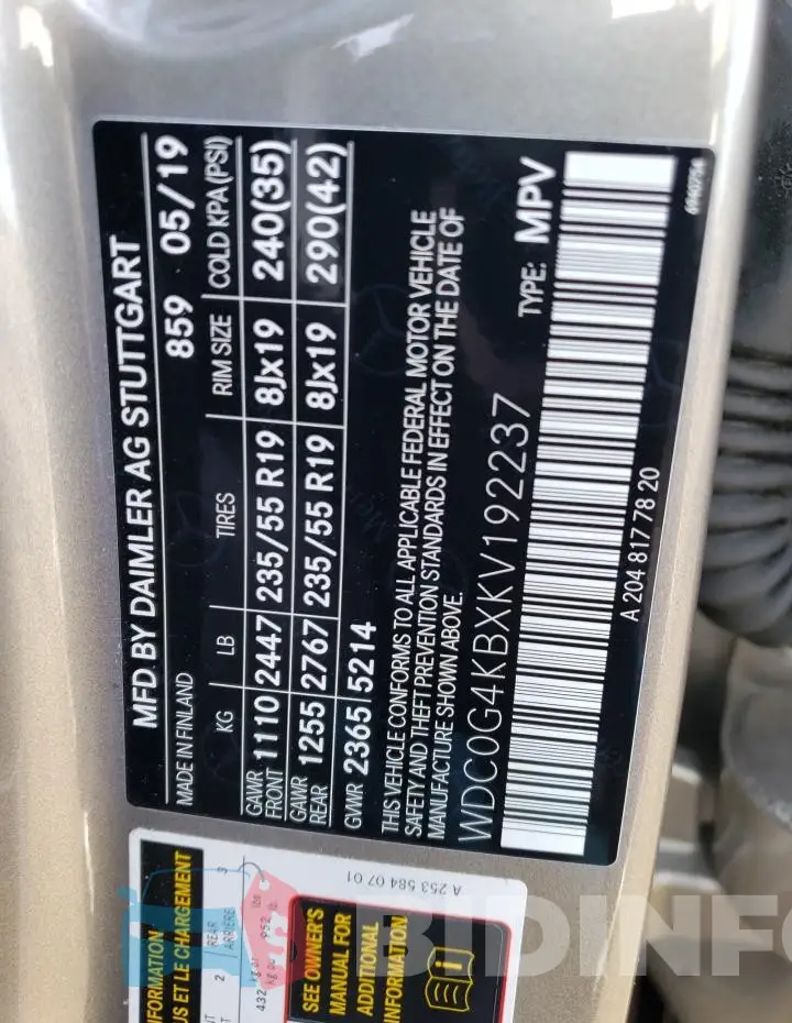 WDC0G4KBXKV192237 Photo# 12