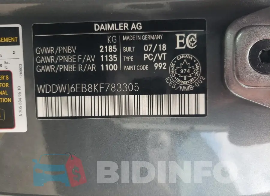 WDDWJ6EB8KF783305 Photo# 12
