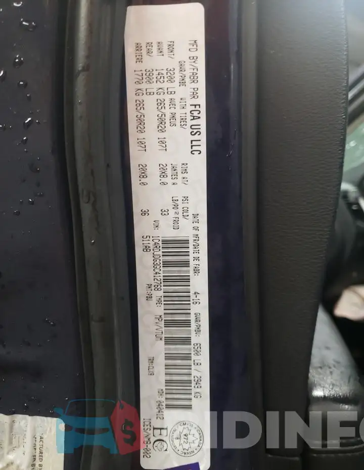 1C4RDJDG3GC412768 Photo# 12