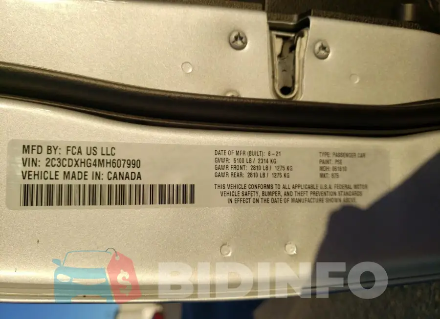 2C3CDXHG4MH607990 Photo# 12
