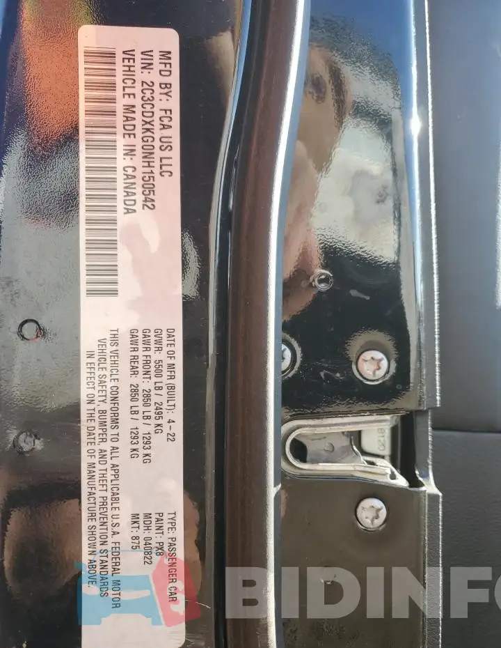 2C3CDXKG0NH150542 Photo# 12