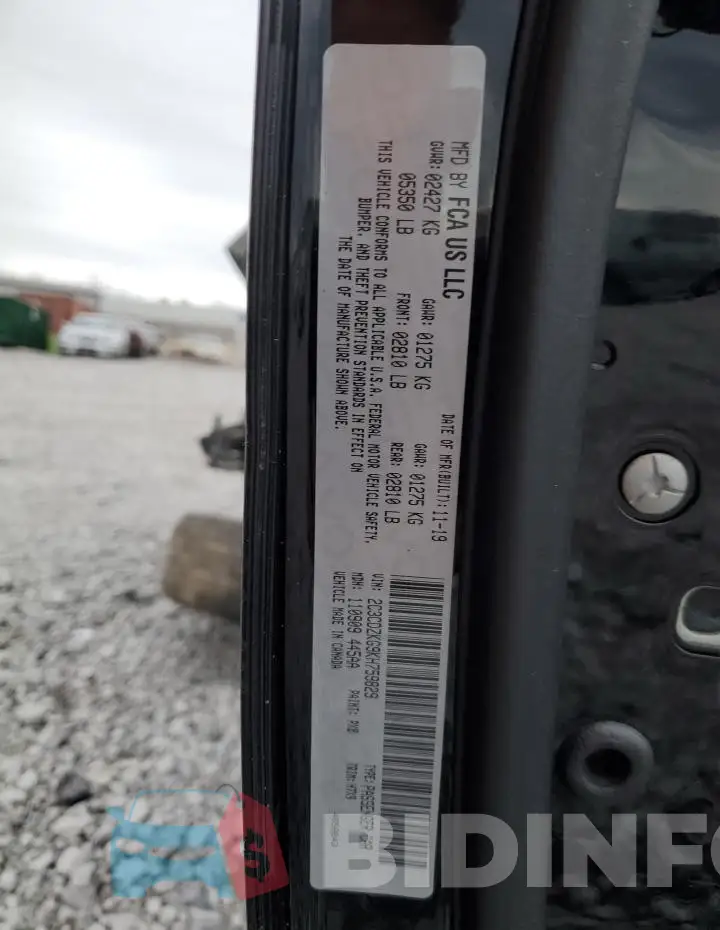 2C3CDZKG9KH759829 Photo# 13