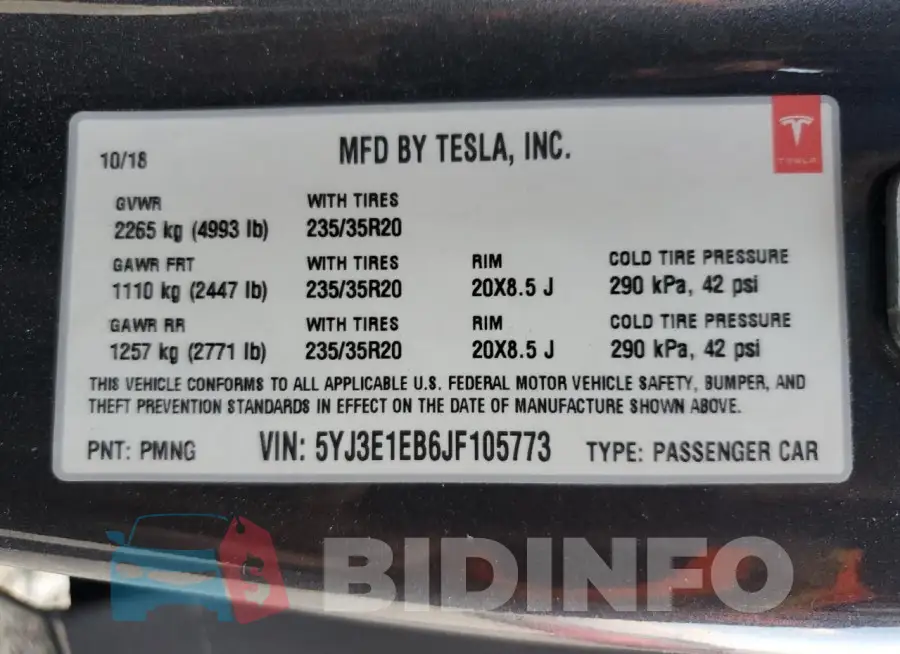 5YJ3E1EB6JF105773 Photo# 13